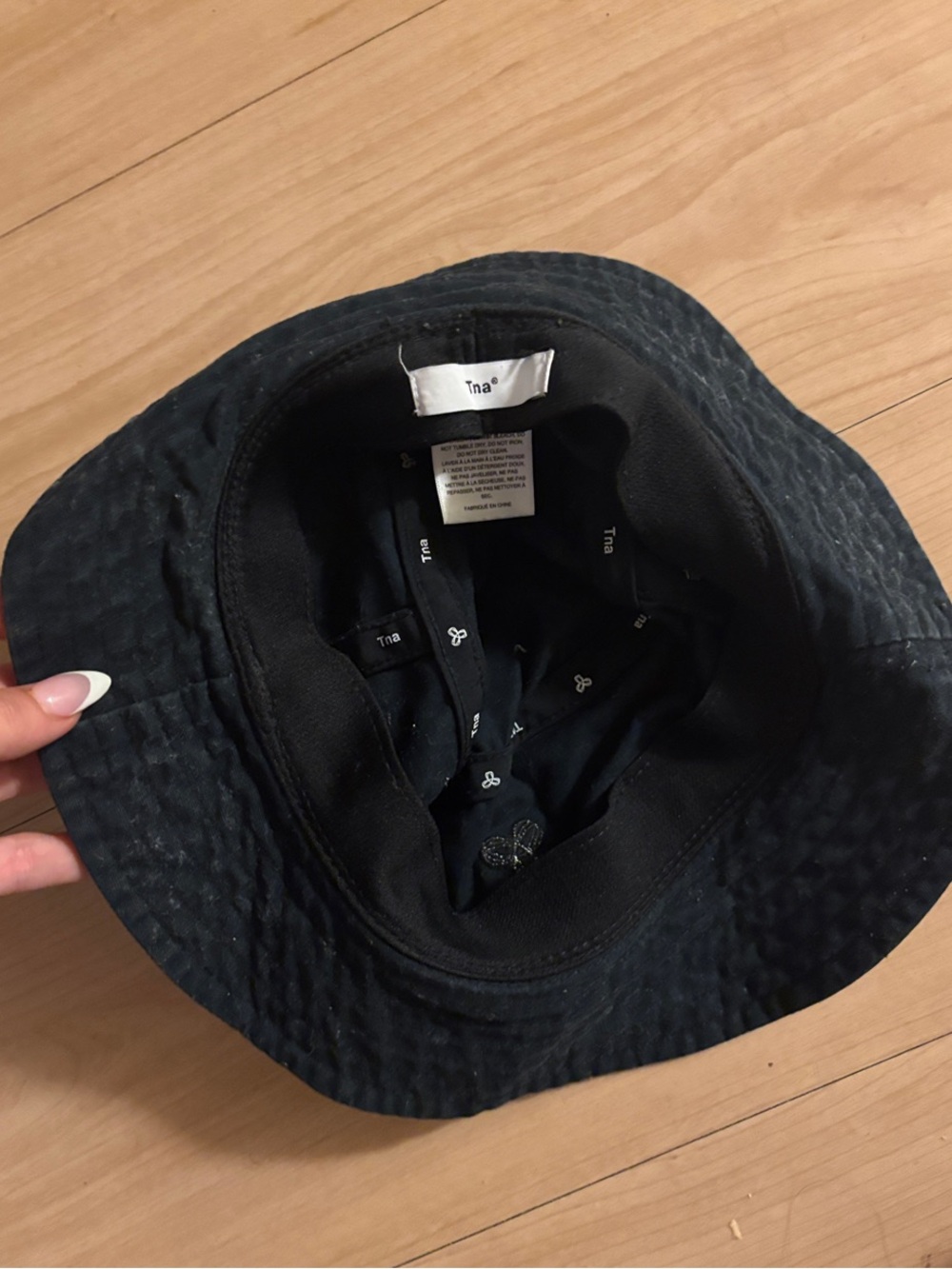 TNA Black Quilted Bucket Hat with Branded Interior